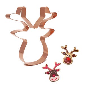 Large 5 Inch Santa&#39;s Reindeer Face Christmas Cookie Cutter