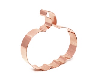 Copper Pumpkin Cookie Cutter - Thanksgiving Cookie Cutter, 4 x 3.75 inches, Made in USA