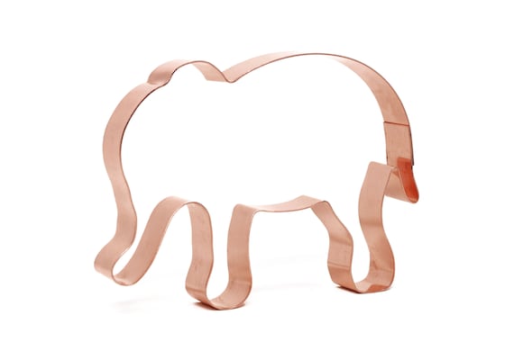 Cute Elephant Copper Animal Cookie Cutter - Handcrafted by The Fussy Pup
