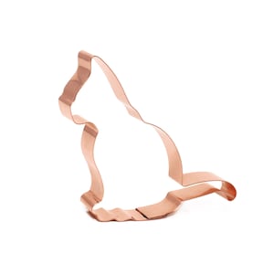 Sitting Cat Cookie Cutter: 5&quot; Copper, USA Made, For Cat Lovers