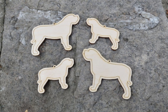 Set of Wooden Mastiff Laser Cut Shapes for DIY Crafts wood blank, sign making, ornament - Free Shipping