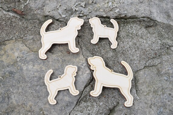 Set of Wooden Bloodhound Dog Laser Cut Shapes for DIY Crafts wood blank, sign making, ornament - Free Shipping