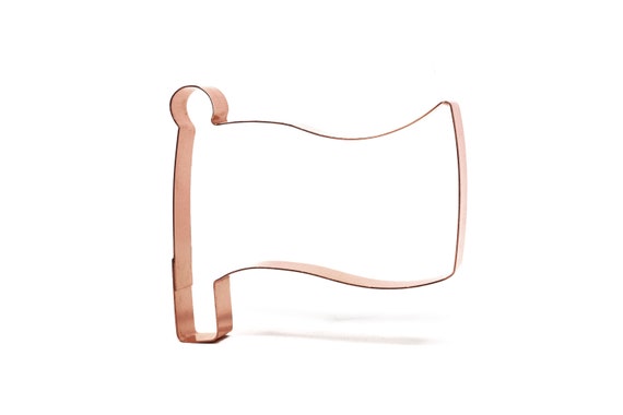 Chunky Flag Cookie Cutter 4 X 3.5 inches - Handcrafted Copper Cookie Cutter by The Fussy Pup