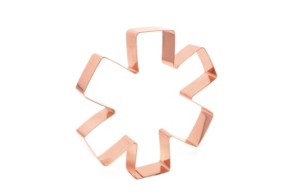 4.5 inch Star of Life Symbol Copper Cookie Cutter - Handcrafted by The Fussy Pup