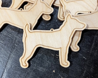 Rat Terrier Dog - DIY Paint your own Unfinished Wood Christmas Ornaments / Signs - Made in USA - Laser Cut - Custom Shapes Available