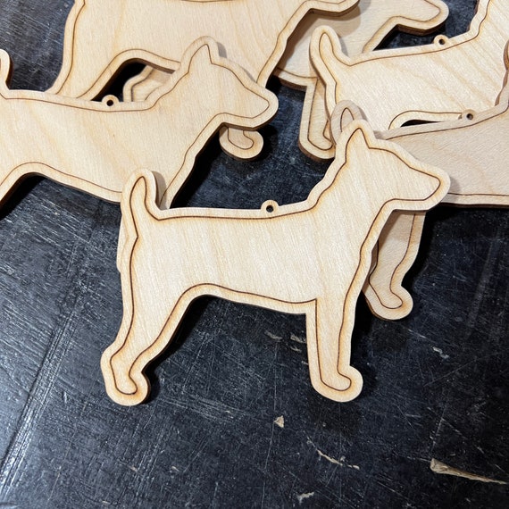 Rat Terrier Dog - DIY Paint your own Unfinished Wood Christmas Ornaments / Signs - Made in USA - Laser Cut - Custom Shapes Available