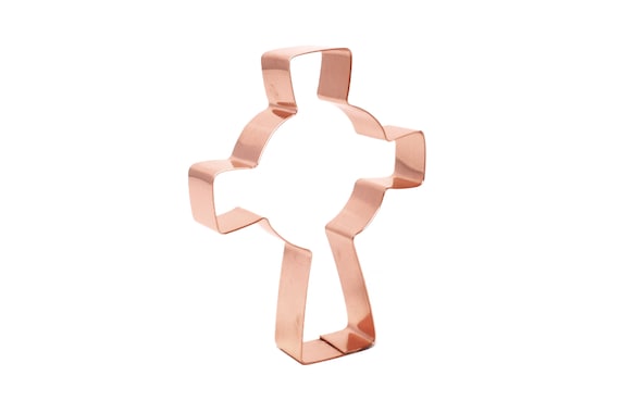 Celtic Cross Cookie Cutter 3.5 X 4.5 inches - Handcrafted Copper Cookie Cutter by The Fussy Pup