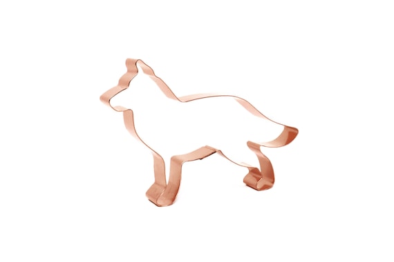 No. 1 German Shepherd Dog Breed Cookie Cutter 5.5 X 3.75 inches- Handcrafted Copper Cookie Cutter by The Fussy Pup