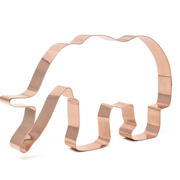 Large Woolly Mammoth Cookie Cutter 3.75 X 6.25 inches - Handcrafted Copper Cookie Cutter by The Fussy Pup