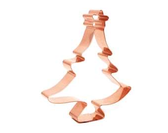 Copper Christmas Tree Cookie Cutter - Holiday Design (5.5 x 4.75 inches) - Made in USA