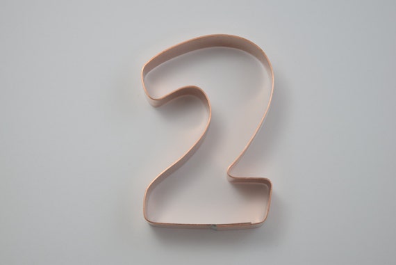 The Number 2 Copper Number Cookie Cutter - Handcrafted by The Fussy Pup