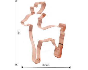 Copper Reindeer Cookie Cutter - Holiday Design (5 x 3.75 inches) - Made in USA