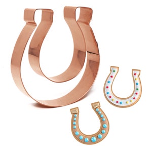 Handmade Copper Horseshoe Cookie Cutter: Western Baking Tool (3 x 3 Inches)