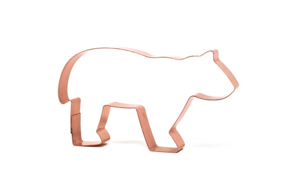 Chunky Bear Cookie Cutter 5.5 X 3 inches - Handcrafted Copper Cookie Cutter by The Fussy Pup