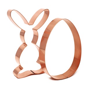 Handcrafted Copper Easter Cookie Cutter Set: Bunny and Egg