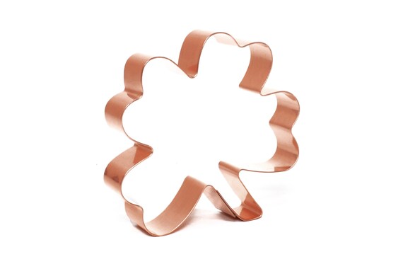 Medium Four Leaf Clover Cookie Cutter 3.5 X 3.5 inches  - Handcrafted Copper Cookie Cutter by The Fussy Pup