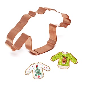 Ugly Christmas Sweater Cookie Cutter – Handmade Copper Holiday Baking Tool