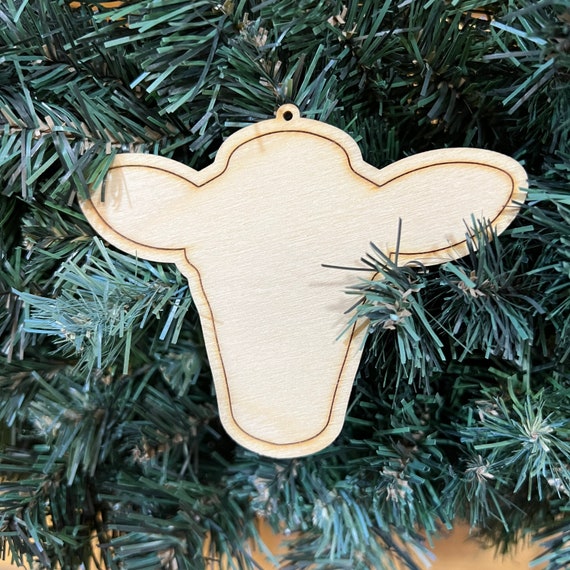 3D Ornament Cow 6 Pieces Laser Cut Out Unfinished ORN128 3D Ornament Cow 6 Pieces Laser Cut Out Unfinished ORN128