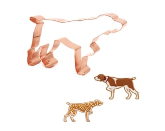 Aanwijzer hondenkoekjesvorm: 5,25" koperen vogelhond cadeau