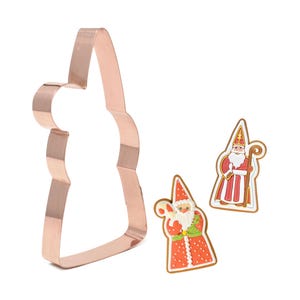 St. Nicholas Cookie Cutter, 2.75 x 5.5 Inches, Old World Copper Christmas Baking Tool