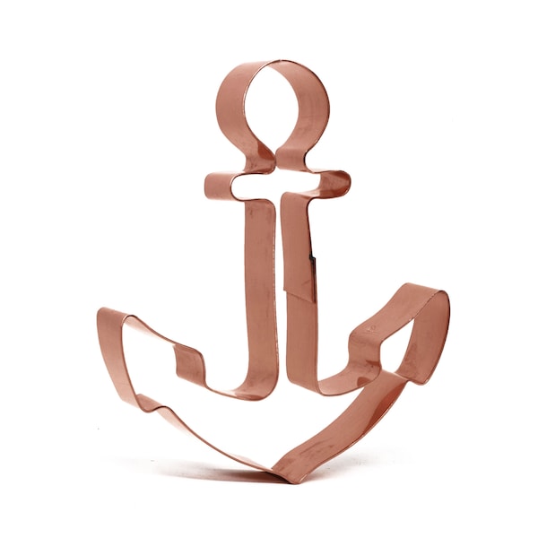 Nautical Anchor Cookie Cutter 3.75 X 4.5 inches- Handcrafted Copper Cookie Cutter by The Fussy Pup