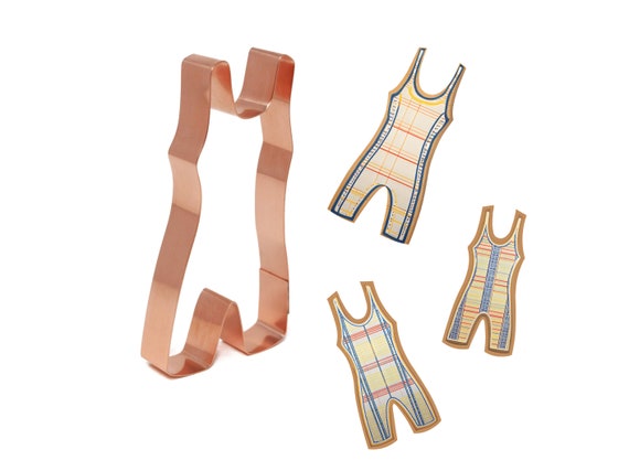 Wrestling Singlet Cookie Cutter 5 X 2.5 inches - Handcrafted Copper Cookie Cutter by The Fussy Pup