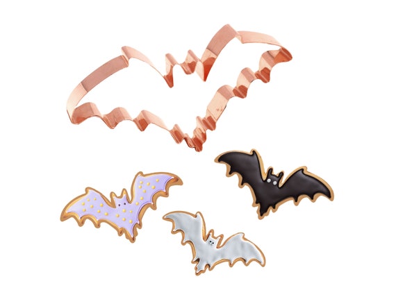 Spooky Bat Cookie Cutter 6 X 3.5 inches - Handcrafted Copper by The Fussy Pup