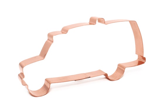 Large Ambulance Van Metal Vehicle Cookie Cutter 6.5 X 3 inches - Handcrafted Copper Cookie Cutter by The Fussy Pup