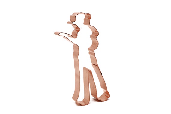 Small Western Cowgirl with Gun ~ Copper Cookie Cutter ~ Handcrafted by The Fussy Pup