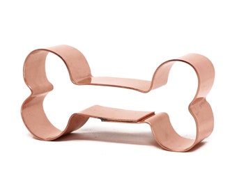 Kleiner Ausstecher in Form eines Hundeknochens aus Kupfer, 6,35 x 3,18 cm, hergestellt in den USA