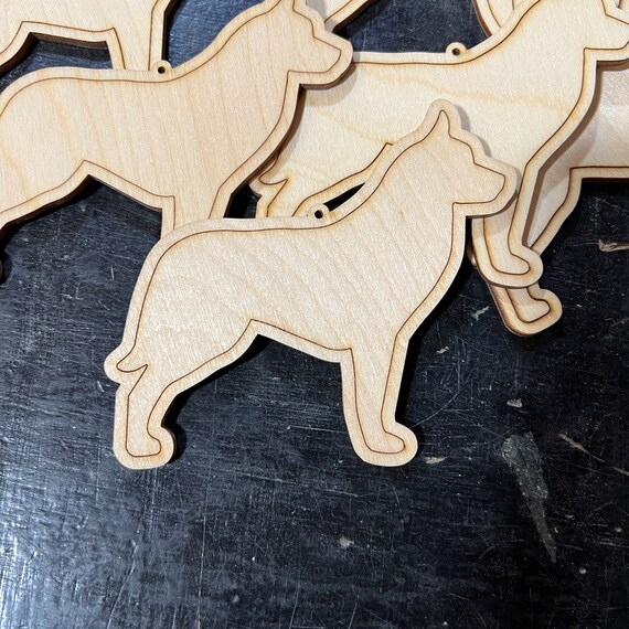 Siberian Husky Dog - DIY Paint your own Unfinished Wood Christmas Ornaments / Signs / Gift Tag - Made in USA - custom available