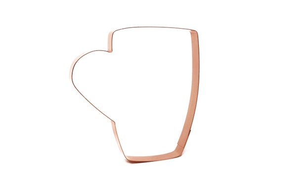 5 Inch Coffee Mug  ~ Copper Cookie Cutter - Handcrafted by The Fussy Pup