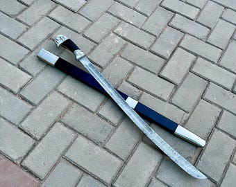 Handgjort Damaskusstål Shashka-svärd - Samlarbart historiskt kavallerisvärd