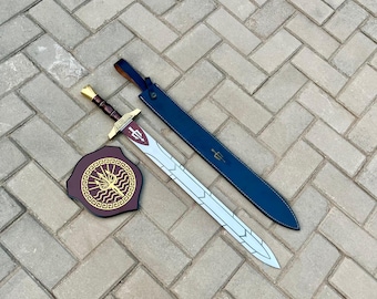 Handgefertigtes Percy Jackson Riptide Schwert | Anaklusmos Replika - Cosplay Karbonstahl Schwert