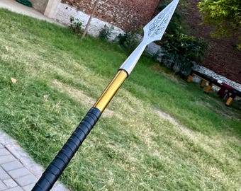 Handcrafted Medieval Spear | Viking Style Steel Spear | Cosplay, LARP & Wall Decor