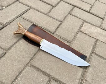 Legends of the Fall Bowie Knife - Handmade Antler Handle, Leather Sheath | Brad Pitt Movie Replica