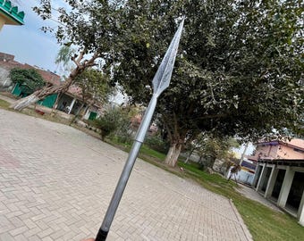 Lanza medieval artesanal / Lanza de acero estilo vikingo / Cosplay, LARP y decoración de pared