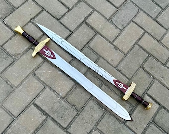 Handmade Riptide Sword Replica: Percy Jackson Cosplay Carbon Steel Sword