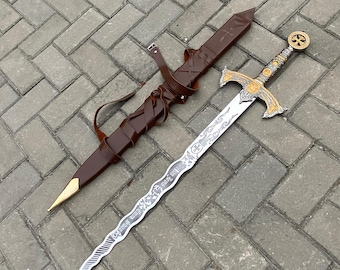 Handmade Knight Templar Sword - Medieval Stainless Steel Replica - Christmas Gift for Him