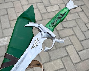 Hand-Forged Wheel of Time Sword - Damascus Viking Buster Blade, Medieval Norse Fantasy Sword, Best Gift for Collectors