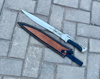 Réplica artesanal del cuchillo Crysknife de Paul Atreides: cuchillo de acero al carbono inspirado en Dune, con espiga completa, utilizado en la película.