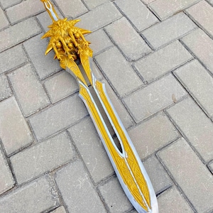 Handmade God of War Olympus Sword: Metal Cosplay Non Functional Anime Replica Yellow Olympus 24''