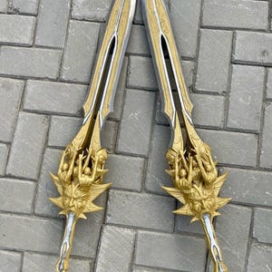 Handmade God of War Olympus Sword: Metal Cosplay Non Functional Anime Replica 36 inch Olympus Pair
