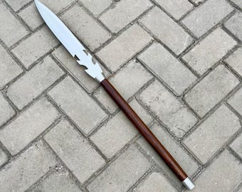 Hand-Forged Viking Leaf Spear - High Carbon Steel Blade, Wooden Handle