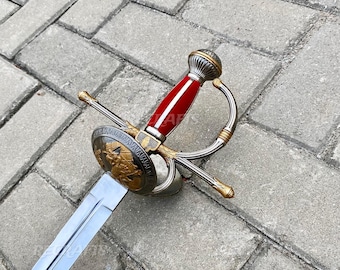 Hand-Forged Don Quixote Rapier Sword - Double-Headed Viking  Engraved Renaissance Rapier