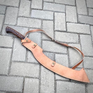 Hand-Forged Egyptian Khopesh Sword with Leather Sheath -Ancient Replica - Curved Carbon Steel Blade image 7