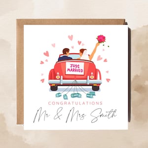 Carte de mariage // Heureux couple // Carte de voeux // Jour spécial // Personnalisé // Sur mesure