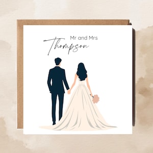 Carte de mariage // Heureux couple // Carte de voeux // Jour spécial // Personnalisé // Sur mesure