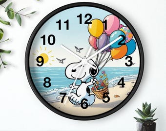 Vintage Snoopy Peanuts Stained Glass Clock: Danbury Mint