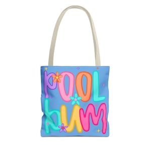 Bunte Pool Bum Einkaufstasche, Sommer Strandtasche, lustiges Geschenk, wiederverwendbare Einkaufstasche, lebendige Reisetasche